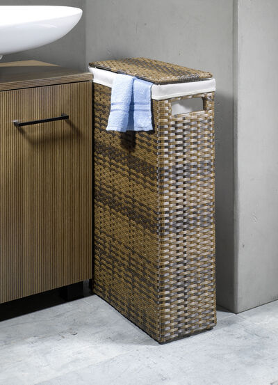 Wäschekorb mit Polyrattan-Geflecht 