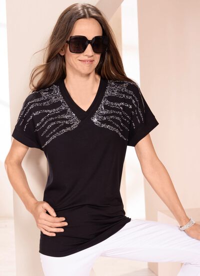 Shirt mit Pl&auml;ttchenzier 