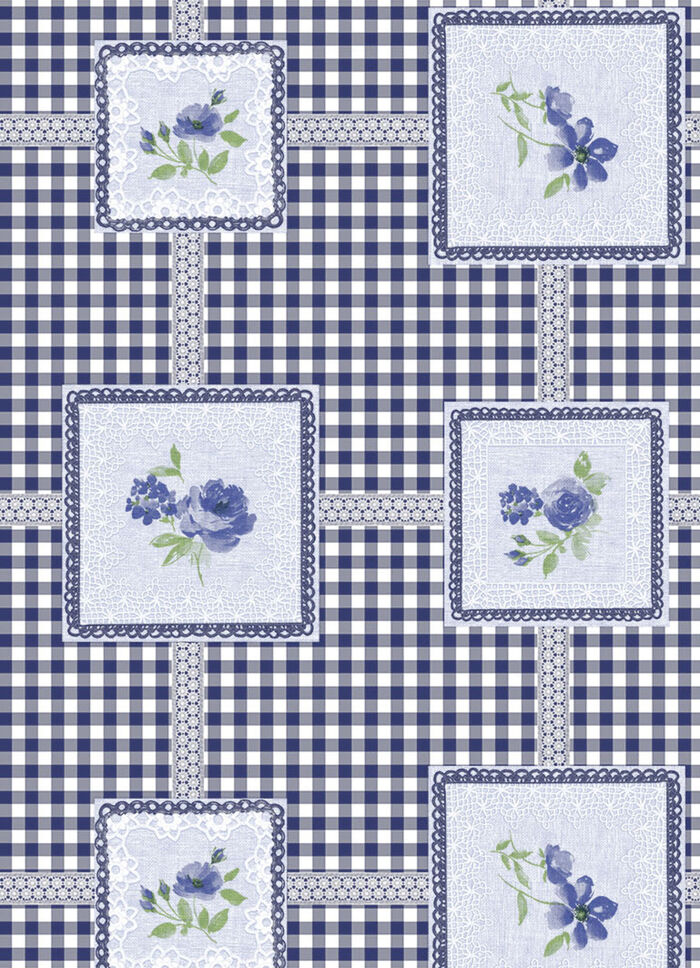 Pflegeleichte Wachstuch-Tischdecke BLAU