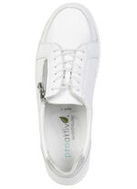 Waldläufer, bequeme Damen-Schnürschuhe, Weite H, mit herausnehmbarem Fußbett WEISS-SILBER