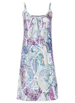 Laurina Kleid mit farbbrillantem Druckdessin und Spaghettitr&auml;gern 