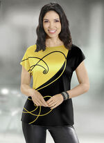 Shirt mit edlem Druck SCHWARZ-GELB