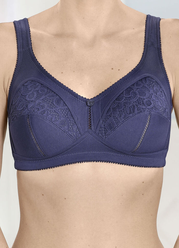 Zweierpack BH mit Spitzeneinsätzen 1X MARINE, 1X WEISS