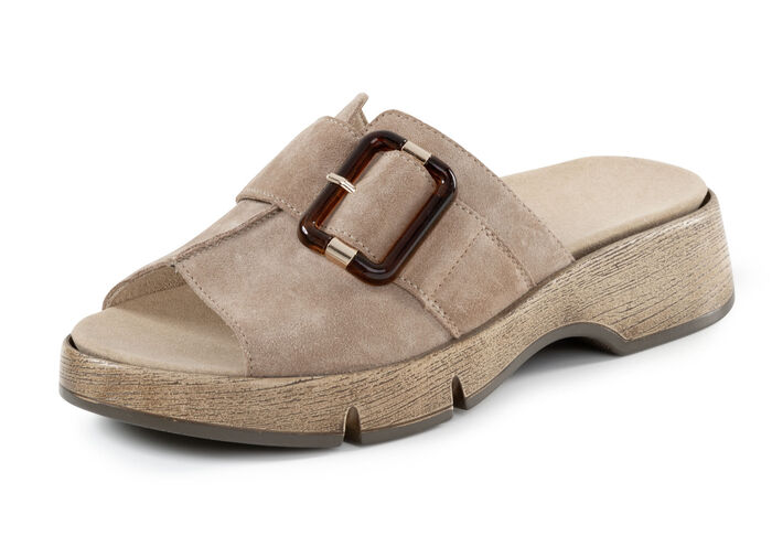 Waldläufer Pantolette mit Zier-Schließe SAND