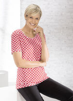 Shirt mit interessanter zweifarbiger Struktur in 2 Farben ROT-WEISS