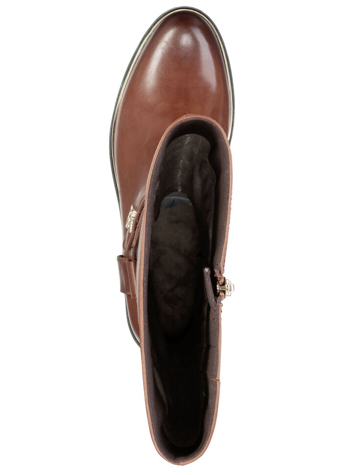 ELENA EDEN, trendige Damen-Stiefel, Winterschuhe, Weite G, mit Reißverschluss COGNAC
