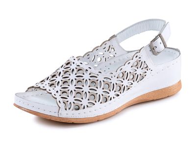 Gemini Sandale aus perforiertem, gepr&auml;gtem Nappaleder 