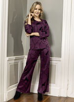 Hose in bequemer Weite AUBERGINE-SCHWARZ