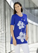 Longshirt mit Kontrast-Druck in 2 Farben ROYALBLAU