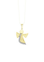 Engel-Anhänger aus Gold mit Zirkonia 