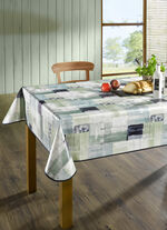 Wachstuch-Tischdecke in Patchwork-Optik GRÜN-BUNT