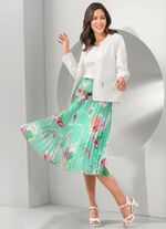 Plissee-Rock in floraler Dessinierung 