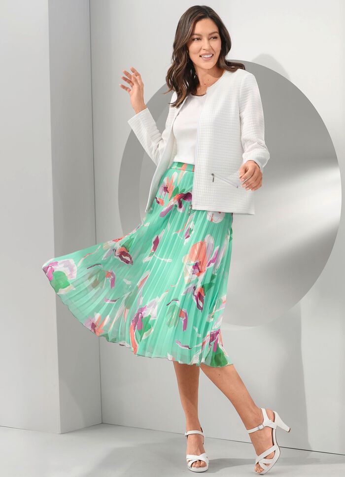 Plissee-Rock in floraler Dessinierung 