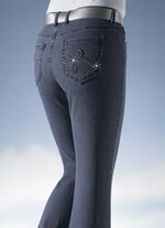 Jeans verziert mit funkelnden Strasssteinen DUNKELBLAU