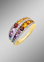 Damenring mit Brillanten und Edelsteine 