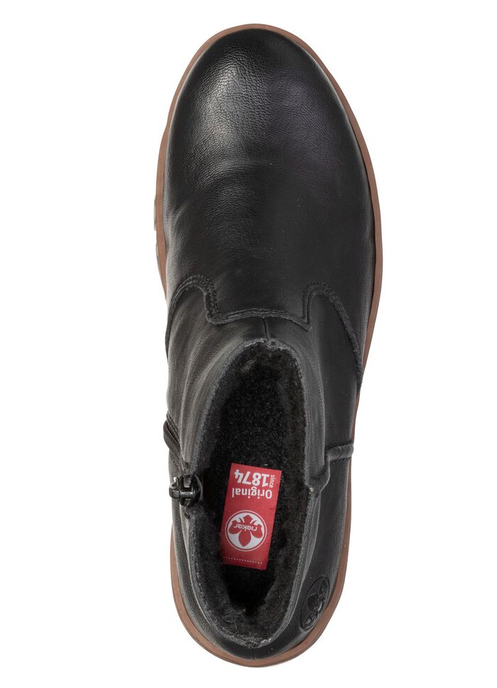 Rieker, gef&uuml;tterte Damen-Stiefeletten, Winterschuhe, mit Rei&szlig;verschluss SCHWARZ