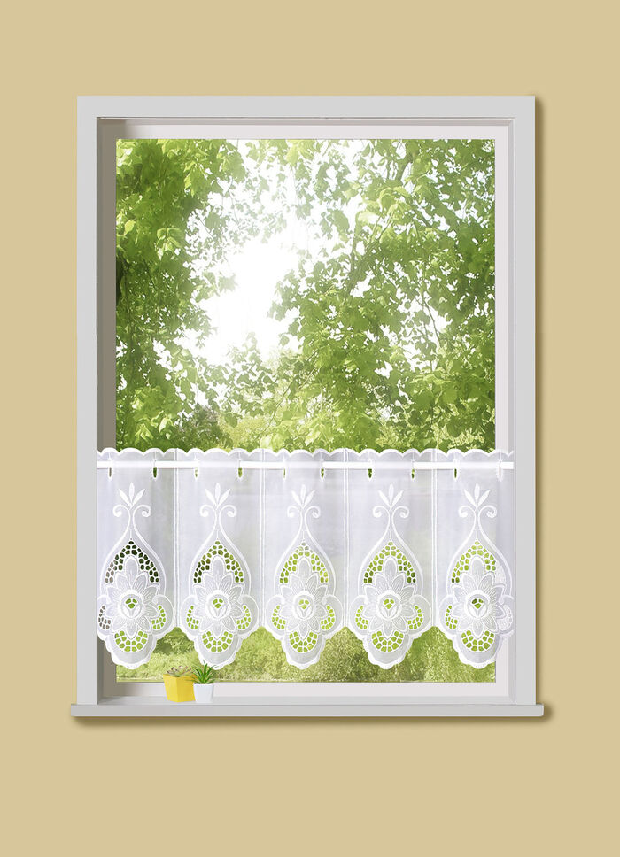 Kurzstore Blume mit Stangendurchzug WEISS