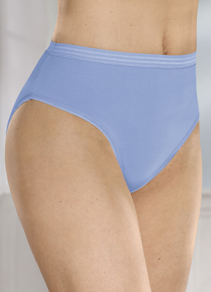 Fünferpack Slips mit glänzenden Abschlüssen 3X AZURBLAU, 2X WEISS