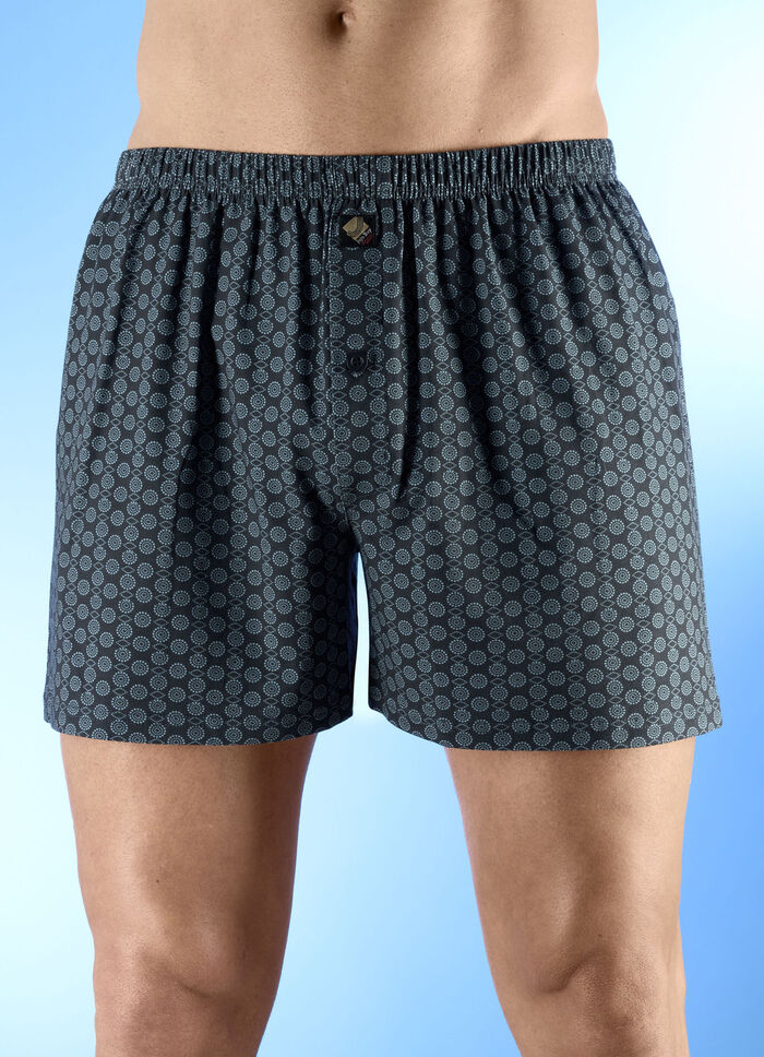 F&uuml;nferpack Boxershorts mit kn&ouml;pfbarem Eingriff 