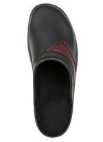 Klassische Herren-Pantoletten, mit anatomisch geformtem Fu&szlig;bett SCHWARZ-BURGUND