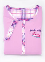 Zweierpack Nachthemden aus nachhaltigem Baumwollanbau mit Knopfleiste 1X FLIEDER, 1X ZARTROSA