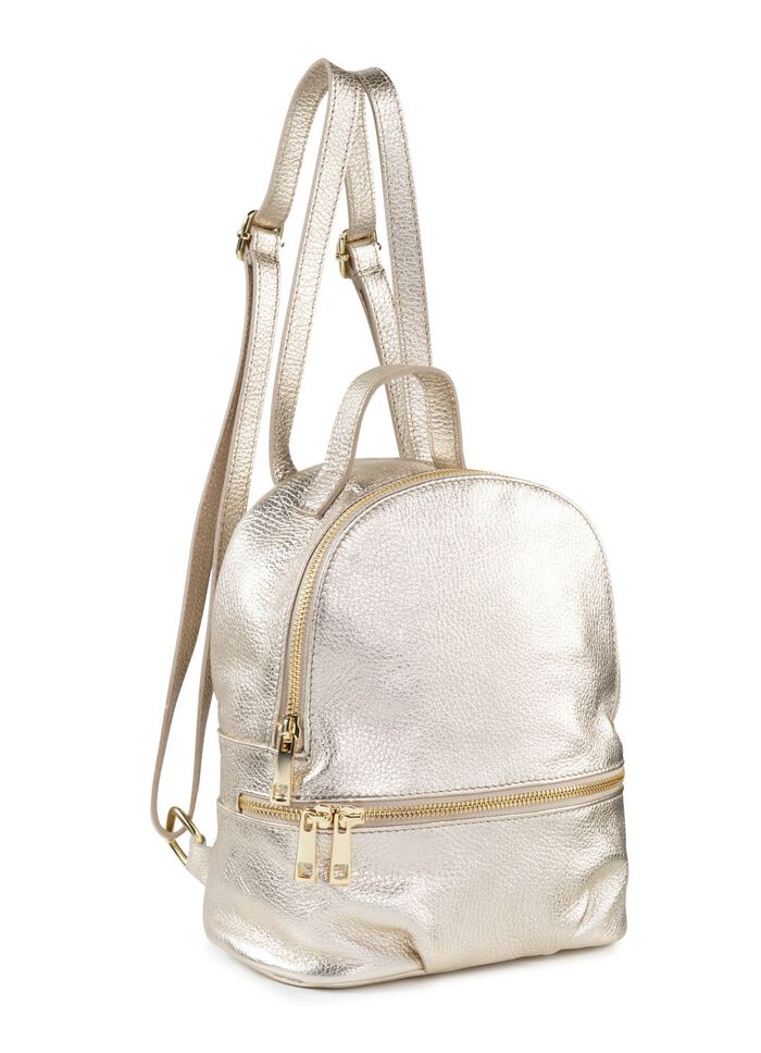 Laurina Rucksack aus genarbtem Kalb-Nappaleder GOLD