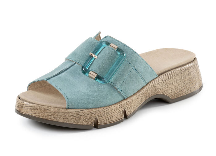 Waldläufer Pantolette mit Zier-Schließe JADEGRÜN