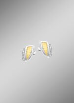 Moderne Ohrstecker in Bicolor mit Zirkonia 