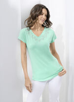 Shirt mit Strasszier im Vorderteil 
