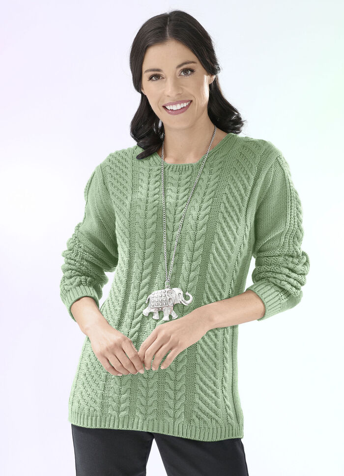 Pullover in Strukturmix LINDGRÜN