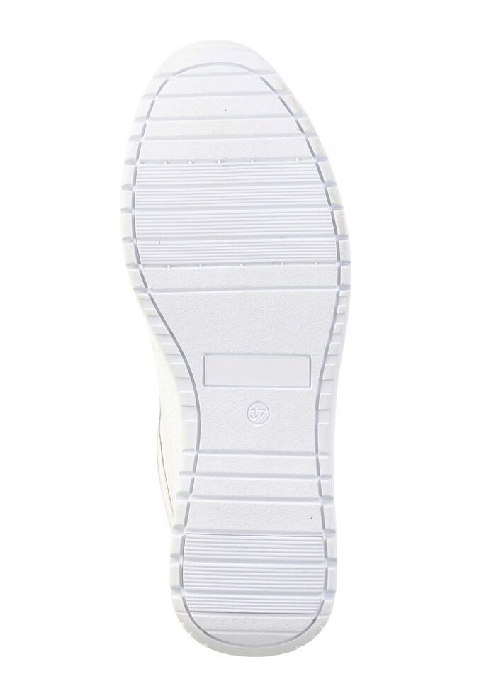 ELENA EDEN Sneaker aus zart schimmerndem, genarbtem Hirsch-Nappaleder WEISS