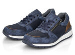 Rieker, bequeme Herren-Sneaker, Weite H, mit herausnehmbarem Fußbett BLAU-BRAUN