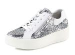 Waldl&auml;ufer Sneaker mit Streuglitzer und Leo-Druck 