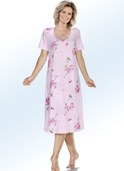 Zweierpack Nachthemden mit kurzen Ärmeln und Spitze 