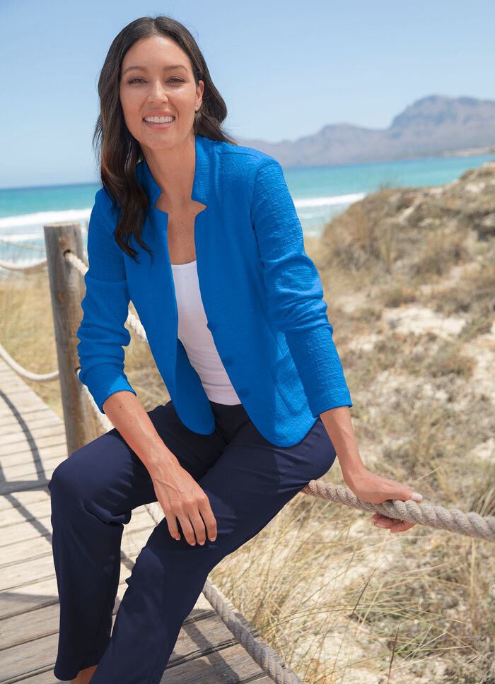 Blusenblazer mit Schulterpolstern BLAU