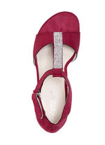 Andrea Conti, schicke Damen-Sandaletten, mit Klettspange ROT