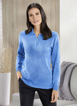 Pullover mit Strukturdessin AZURBLAU