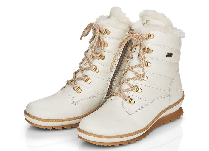 Remonte, gefütterte Damen-Stiefeletten, Winterschuhe, Weite G, mit Lammwolle NATURWEISS