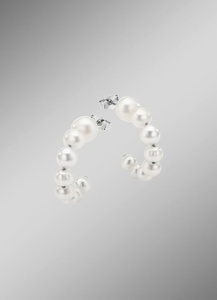 Elegante Creolen mit S&uuml;&szlig;wasser-Zuchtperlen 