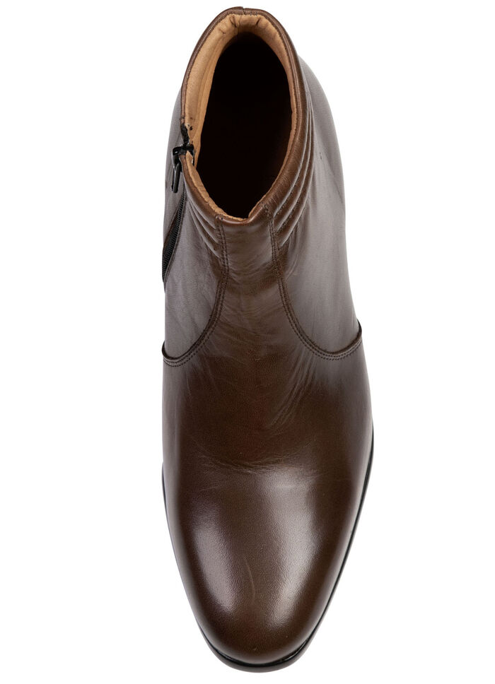 GINO GALANTE, elegante Herren-Stiefeletten, mit Reißverschluss MOKKA