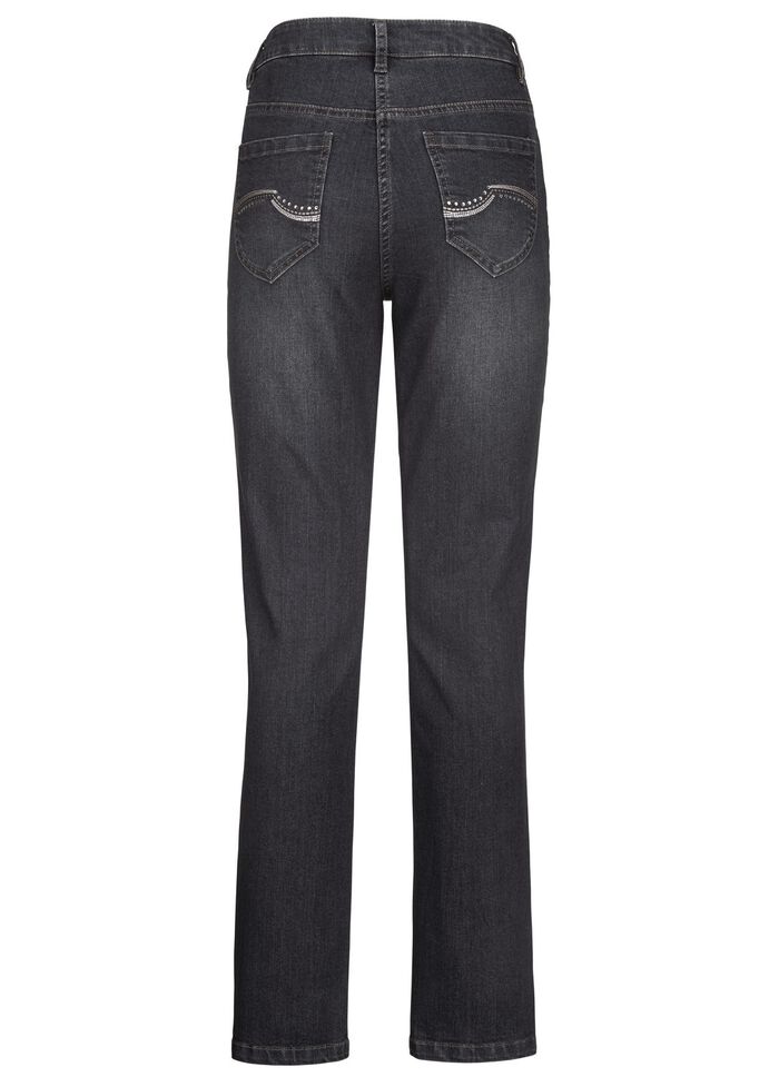 Jeans mit sch&ouml;nen Stickereien und funkelnden Strassteinen 