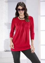 Longshirt mit dezenter Faltenlegung in 2 Farben ROT