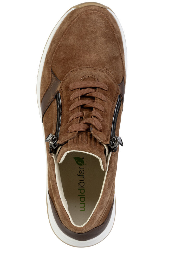 Waldläufer, bequeme Damen-Boots, Weite H, mit herausnehmbarem Fußbett COGNAC