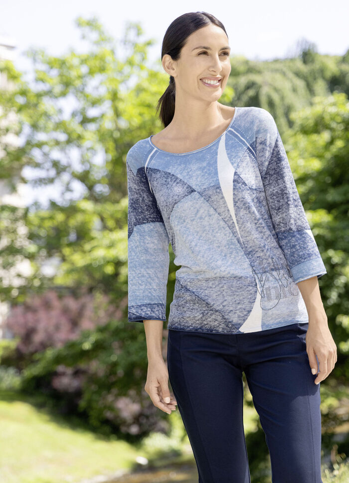 Pullover in leichter Batikoptik