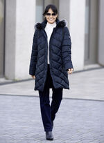 Kurzmantel mit abnehmbarem Kunstpelz-Besatz NAVY