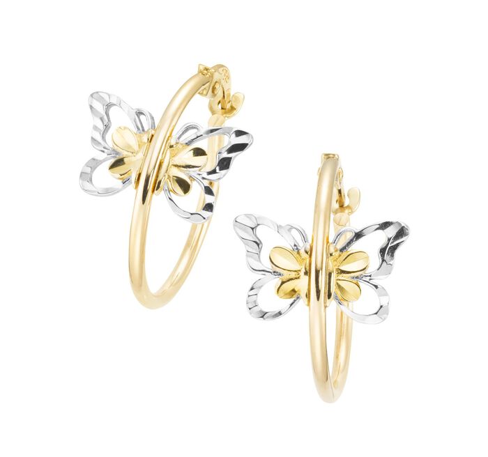 Verspielte Creolen Schmetterlinge in Bicolor 