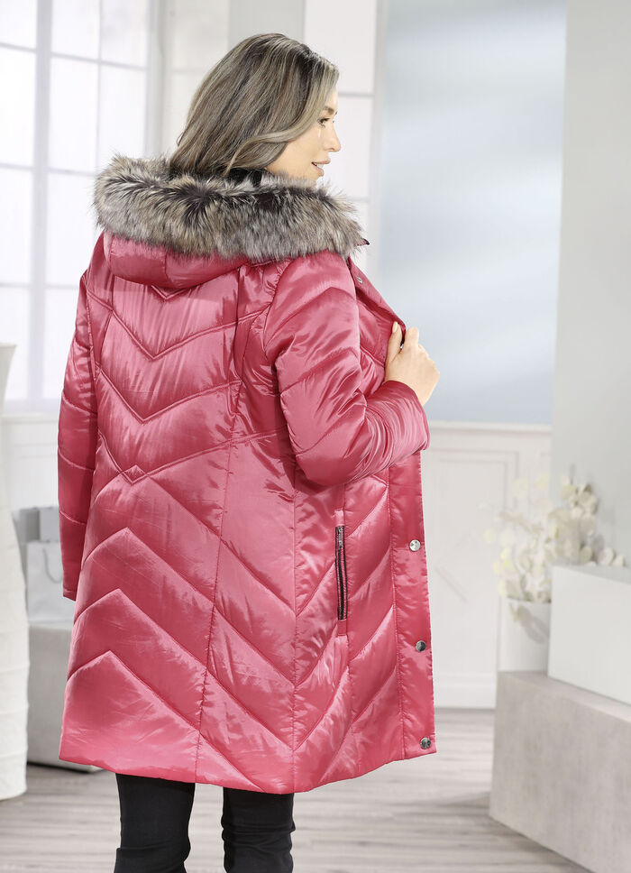 Longjacke mit umschlagbaren Ärmeln in Kontrast 