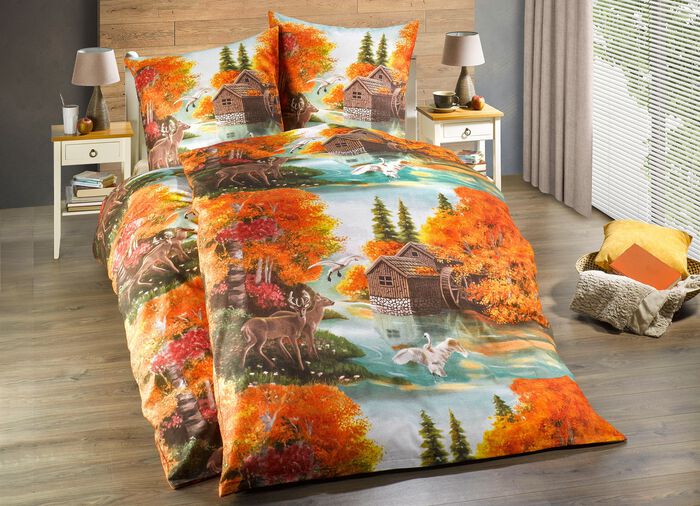 Biber Bettwäsche-Garnitur BUNT