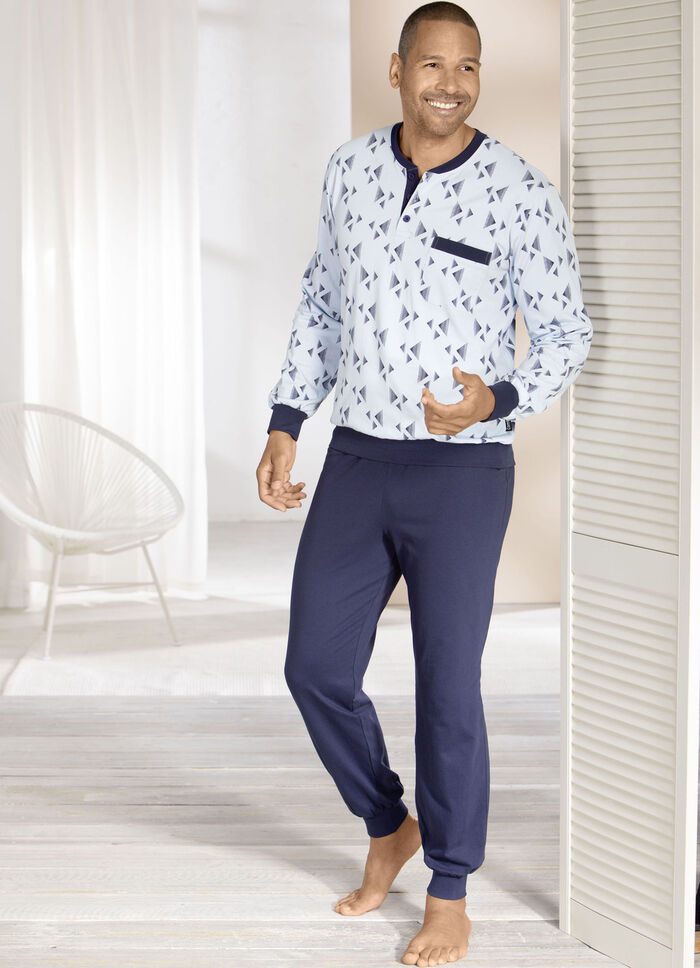 Zweierpack Schlafanzüge mit Knopfleiste und Bündchenabschlüssen 