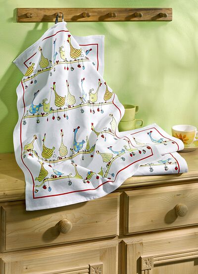 Geschirrtücher, 3- teilig aus Halbleinen 